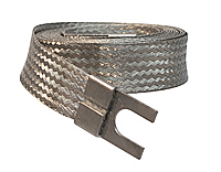 Tinned grounding braid with lugs